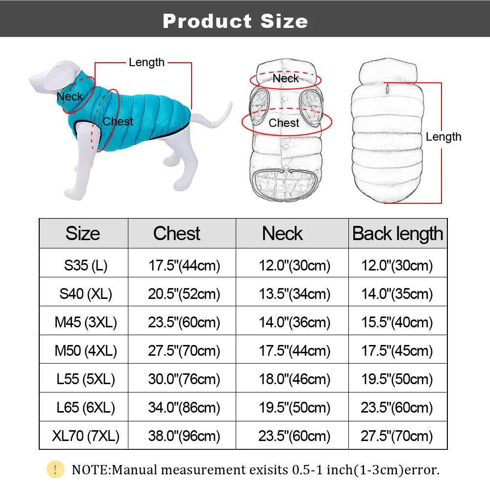 Winter Dog Vest Reversible