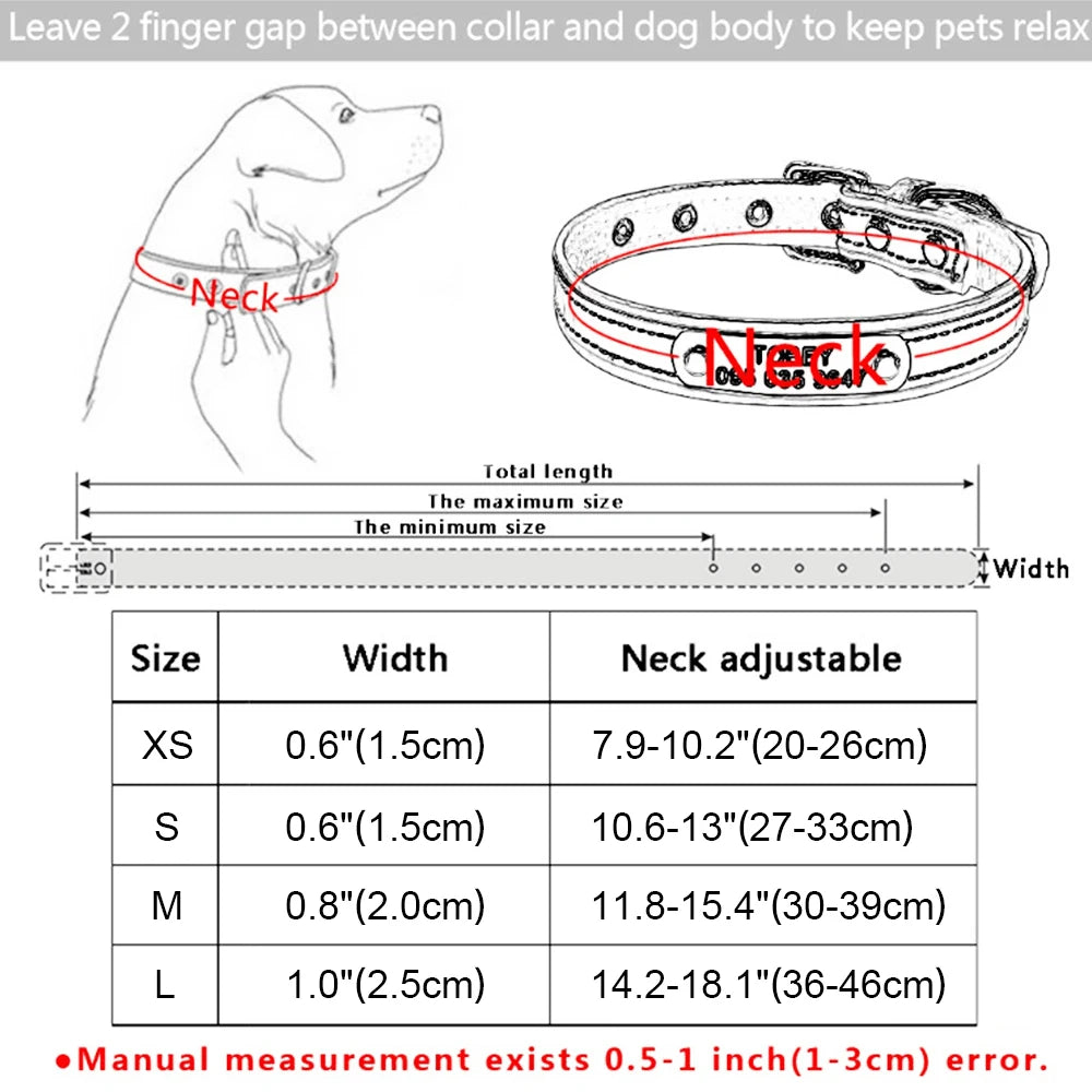 Personalized Dog Collar Leather Rhinestone