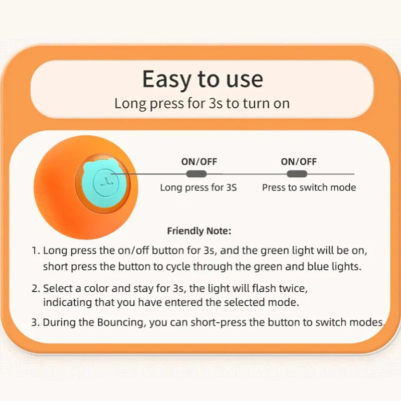 Smart Interactive Cat Bouncing Ball Automatic Rolling Ball