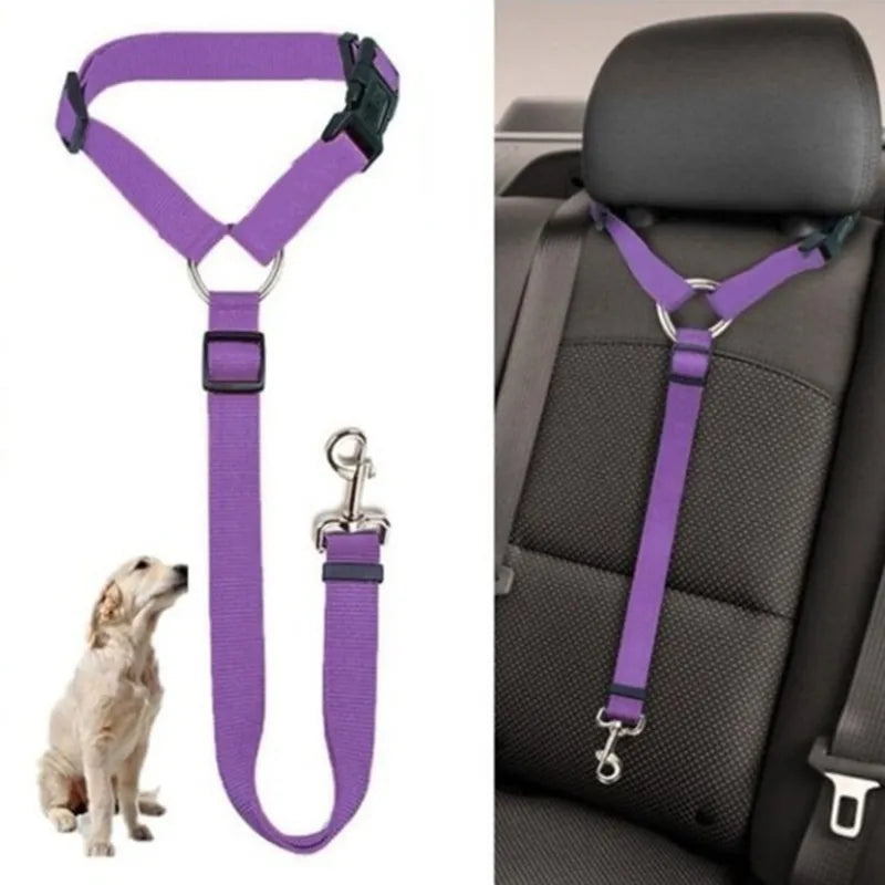 Two-in-one Pet Car Seat Belt Leash Backseat Safety Belt Adjustable