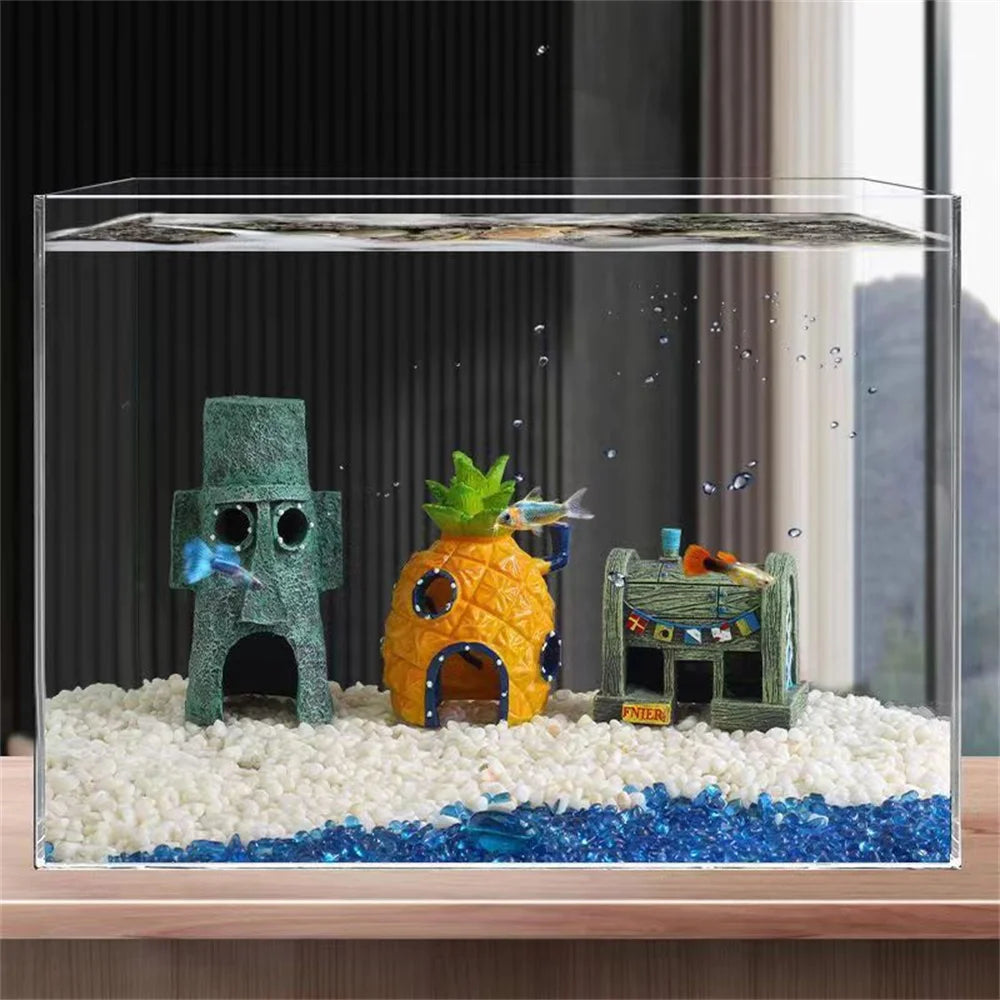 Cartoon Fish Tank Decor Figures