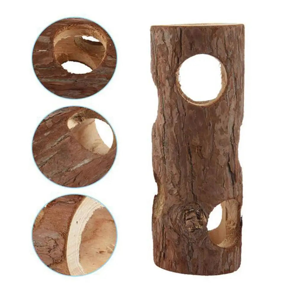 Hamster Natural Wooden Tunnel Bite-resistant Hideout Tunnel