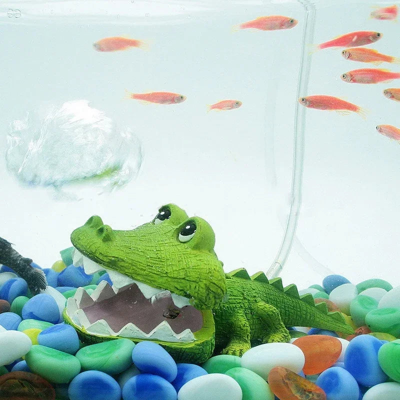 Artificial Simulation Crocodile Aquarium Decoration