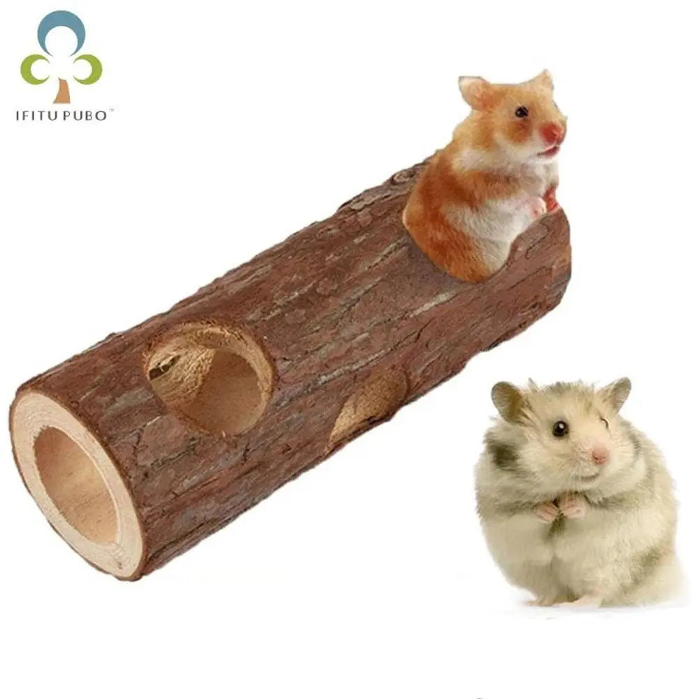 Hamster Natural Wooden Tunnel Bite-resistant Hideout Tunnel