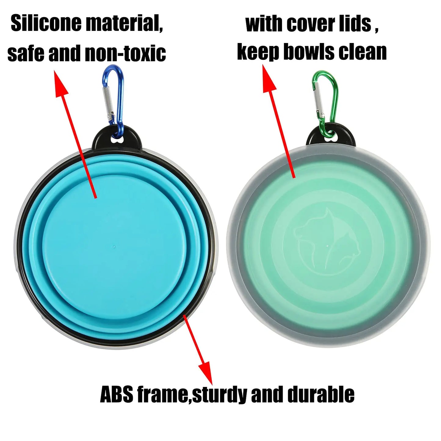 Collapsible Pet Silicone Food Water Bowl