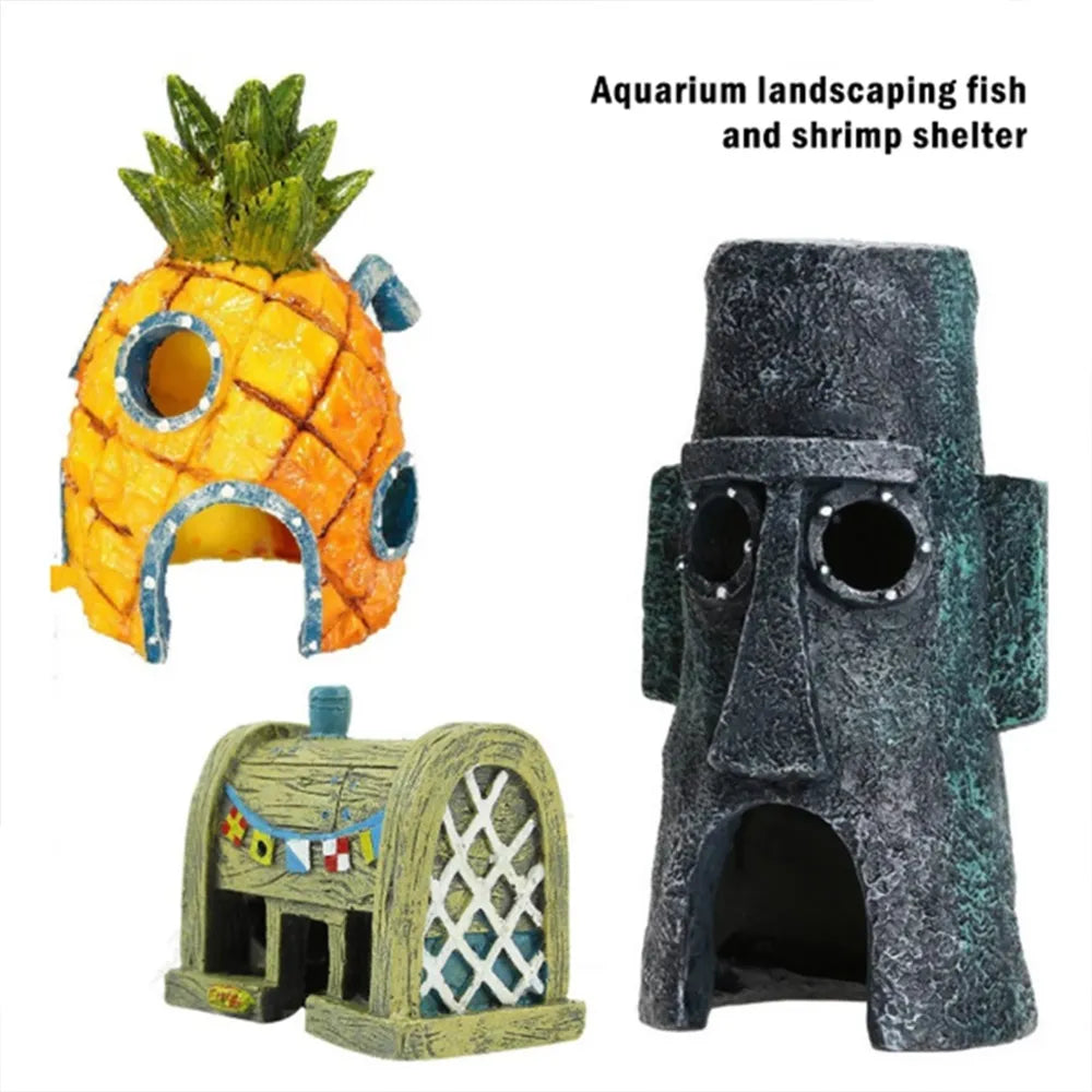 Cartoon Fish Tank Decor Figures