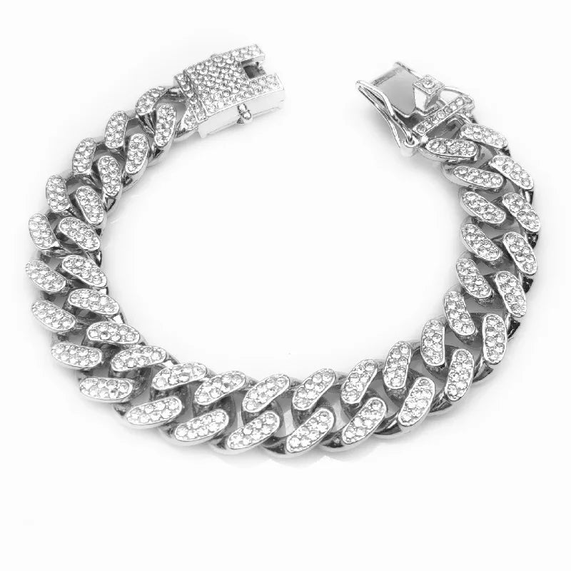 Diamond Cuban Chain Collar Secure Buckle