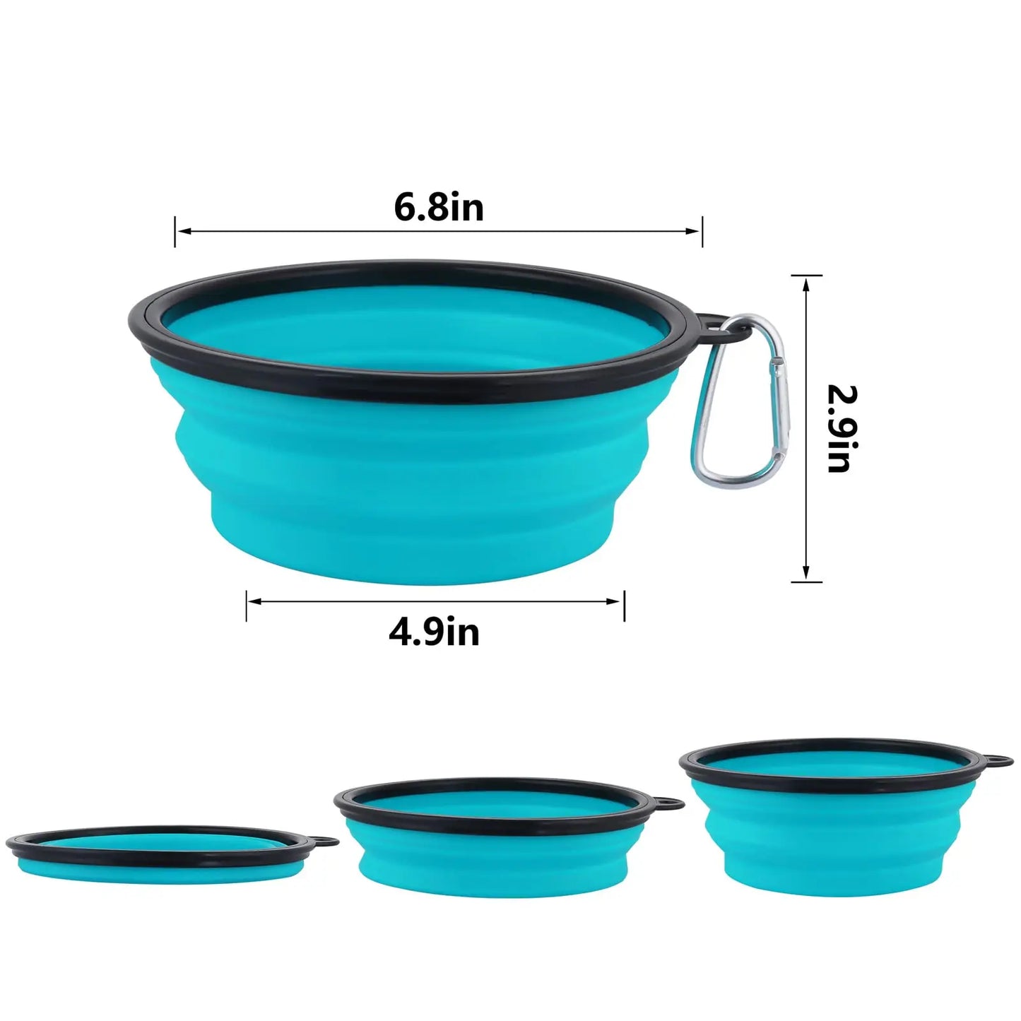 Collapsible Pet Silicone Food Water Bowl