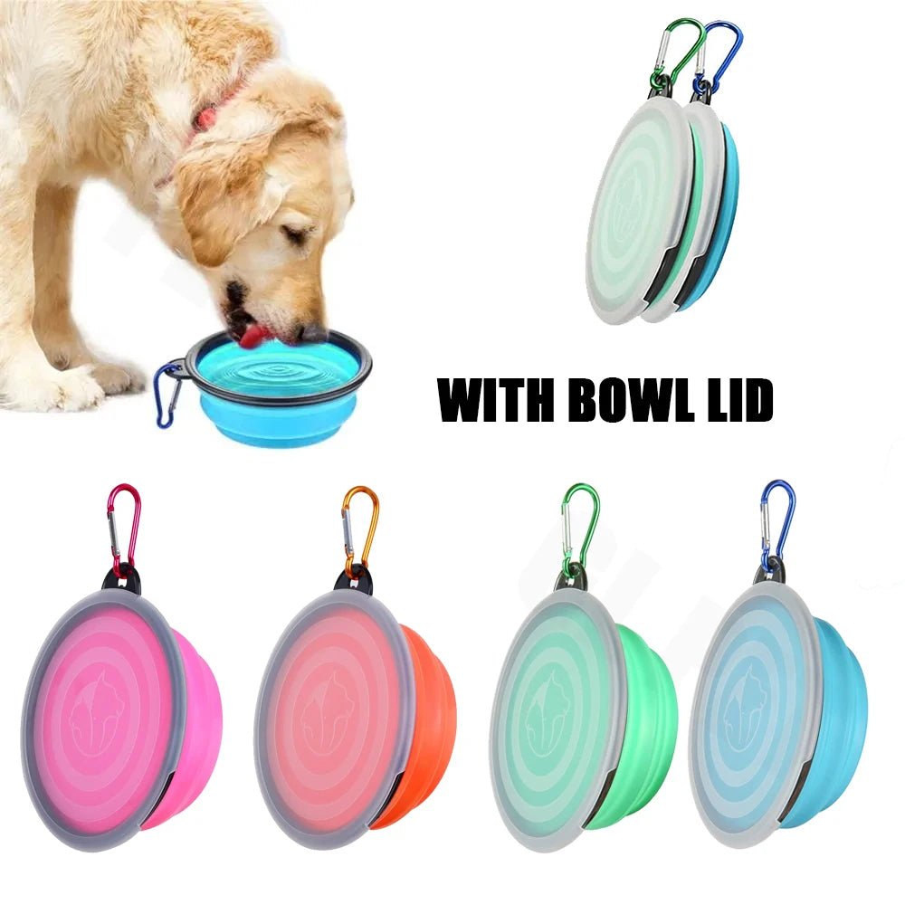 Collapsible Pet Silicone Food Water Bowl